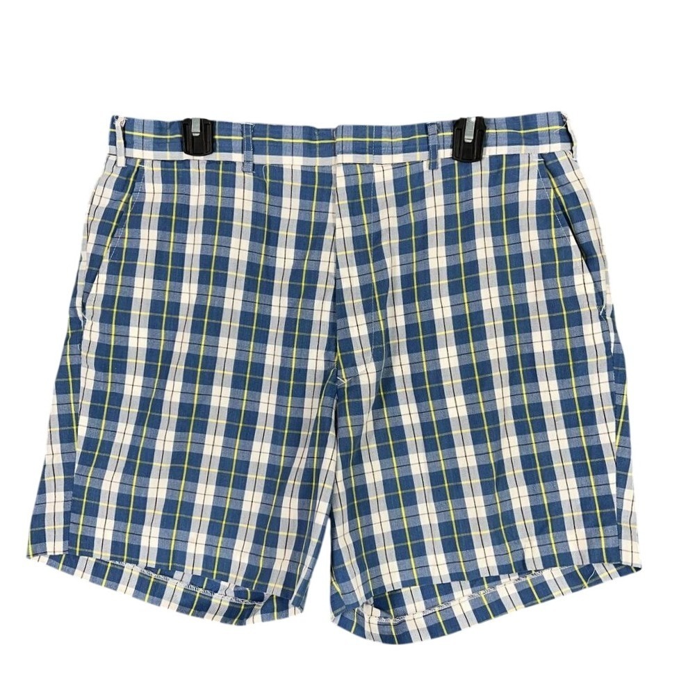 Weeds Shorts Mens 34‎ Blue Plaid Vintage 1980s Golf Preppy Resort Club Chino